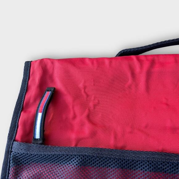 Vintage 90s Tommy Hilfiger Messenger Lap Top Bag Red Preppy Academic Grunge - Picture 11 of 13